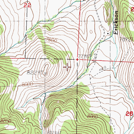 Topographic Map of Hildreth, MT