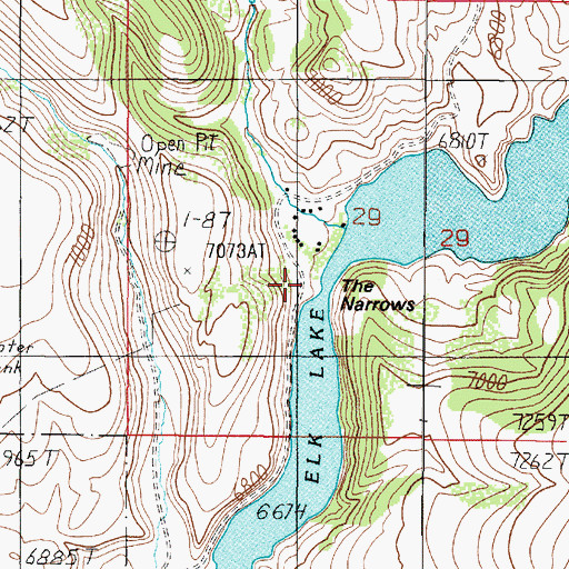 Topographic Map of Elk Lake Recreation Site, MT