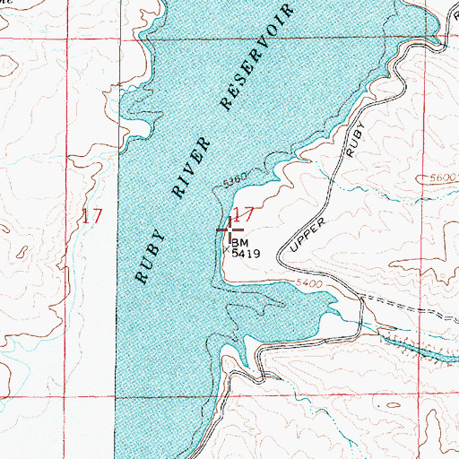 Topographic Map of Ruby Reservoir Campground, MT