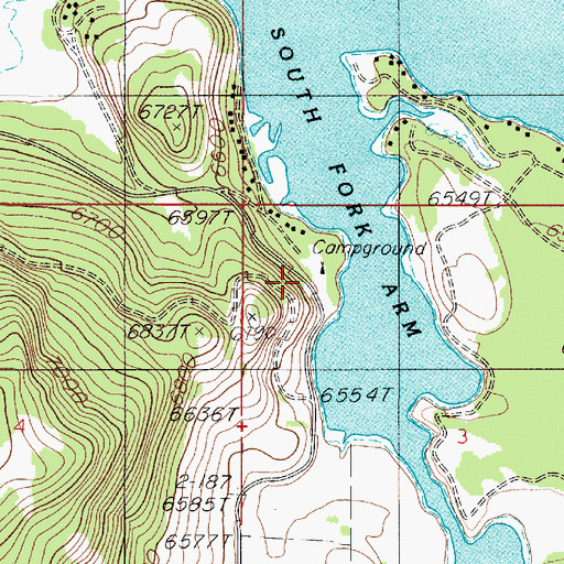 Topographic Map of Lonesomehurst Recreation Site, MT