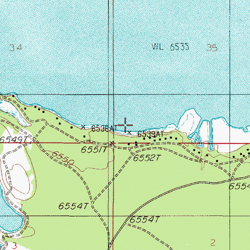 Topographic Map of Lakeshore Summer Home Area, MT