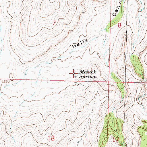 Topographic Map of Metuck Springs, AZ