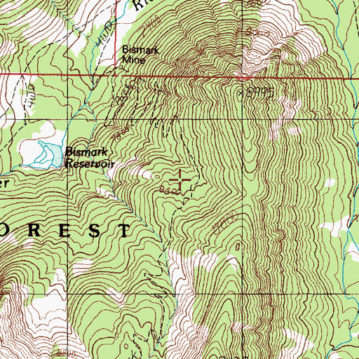 Topographic Map of Louise Lake National Recreation Trail, MT