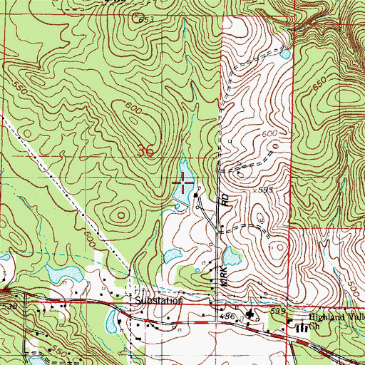 Topographic Map of Kirk Lake, AR