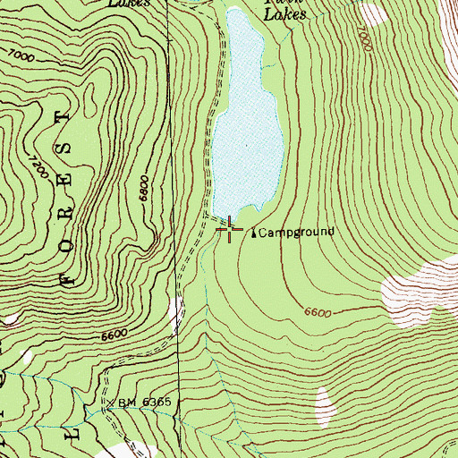 Topographic Map of Schumaker Campground, MT
