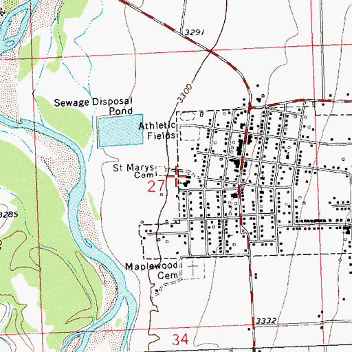 Topographic Map of Saint Mary Mission, MT