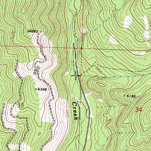 Topographic Map of Sign Creek Trailhead, MT