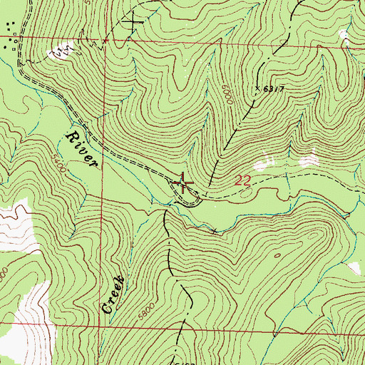 Topographic Map of East Fork Trailhead, MT