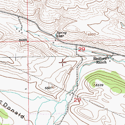 Topographic Map of Elbow Creek, MT