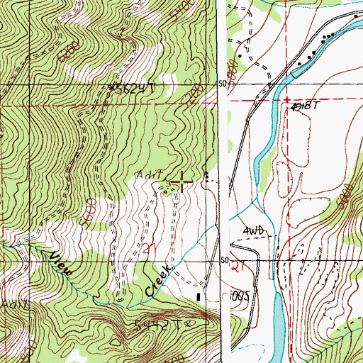 Topographic Map of Moval Mill, MT