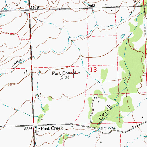 Topographic Map of Fort Connah, MT