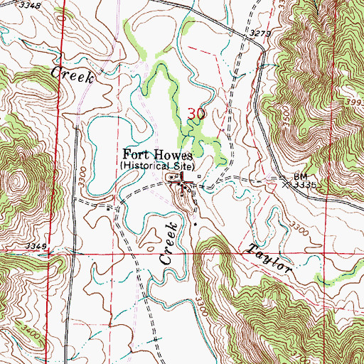 Topographic Map of Fort Howes (historical), MT