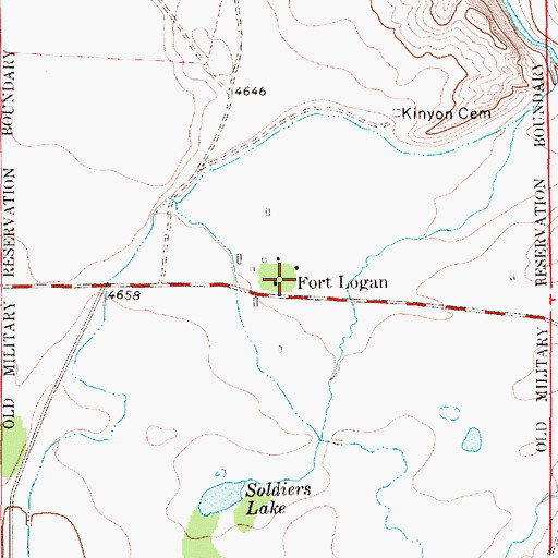 Topographic Map of Fort Logan, MT