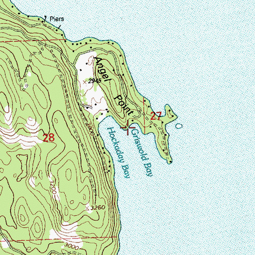 Topographic Map of Griswold Bay, MT