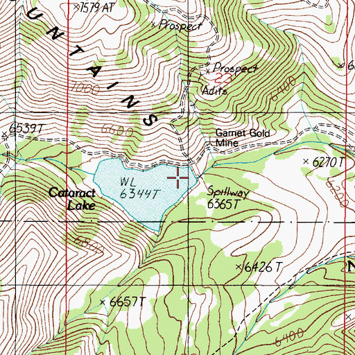 Topographic Map of Cataract Creek Dam, MT