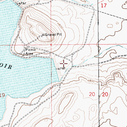 Topographic Map of East Martinsdale Dam, MT
