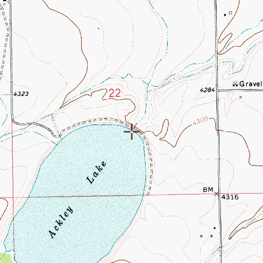 Topographic Map of Ackley Lake Dam, MT