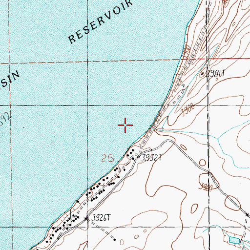Topographic Map of Deadmans Basin Dam, MT