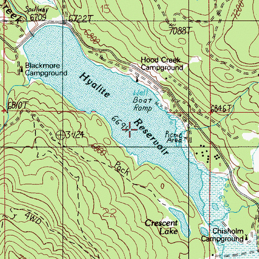 Topographic Map of Hyalite Reservoir, MT