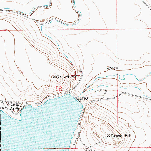 Topographic Map of North Martinsdale Dam, MT