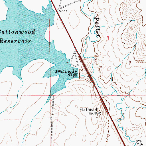 Topographic Map of Cottonwood Dam, MT