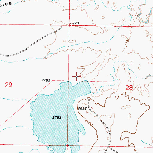 Topographic Map of Ulmer Lake Dam, MT