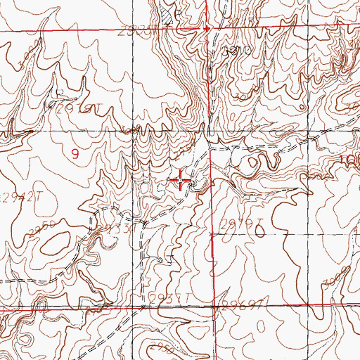 Topographic Map of Baird Reservoir Number 1 Dam, MT