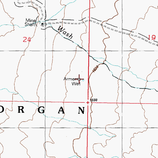 Topographic Map of Armenta Well, AZ