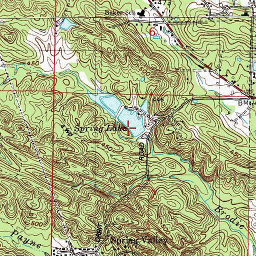 Topographic Map of Spring Lake Dam, AR