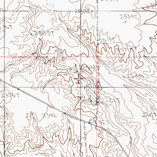 Topographic Map of 2350 Redwater Dam, MT