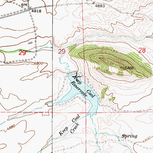 Topographic Map of Keep Cool Dam, MT