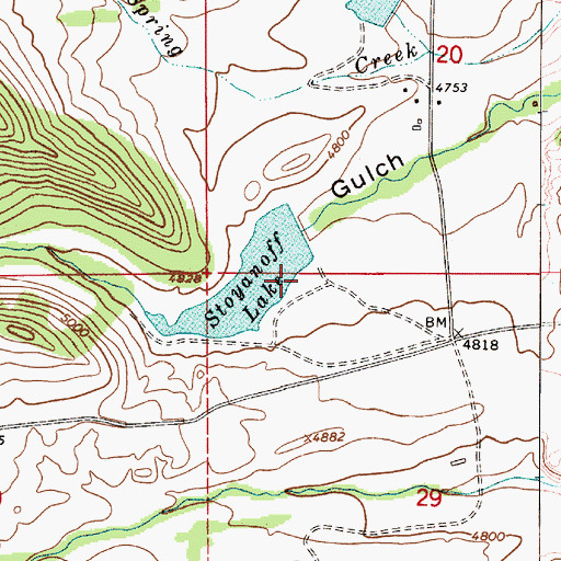 Topographic Map of Stoyanoff Dam, MT