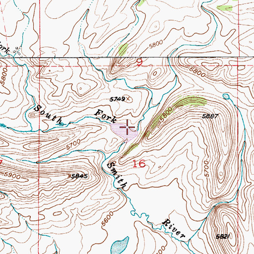 Topographic Map of Oscar Olson Dam, MT