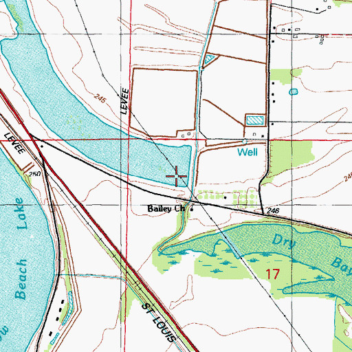Topographic Map of Eanes Minnow Farm Lake Number Two Dam, AR