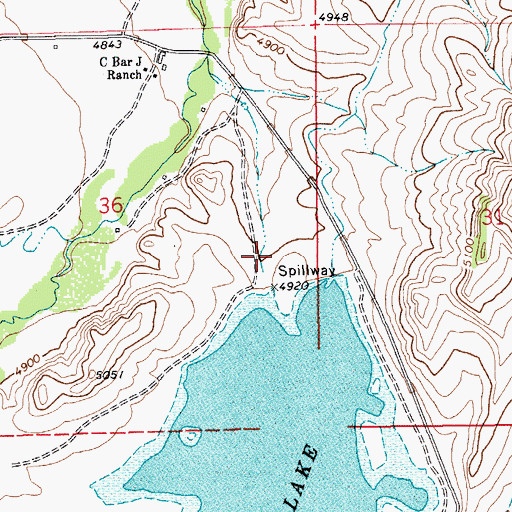 Topographic Map of NW Lebo Number 1 Dam, MT