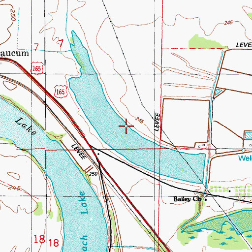 Topographic Map of Eanes Minnow Farm Lake Number Two, AR