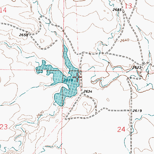 Topographic Map of Ross Number 2 Dam, MT
