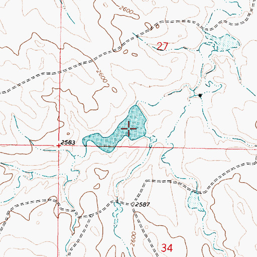 Topographic Map of Bank Dam, MT