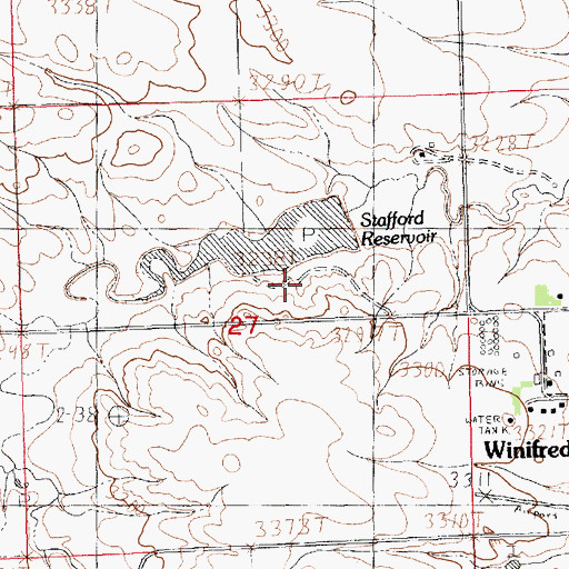 Topographic Map of North Winifred Dam, MT