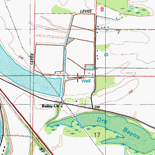 Topographic Map of Eanes Minnow Farm Lake Number One, AR