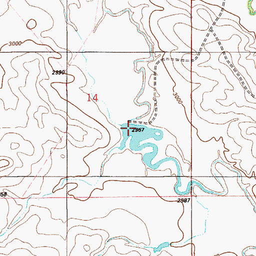 Topographic Map of Hanley Dam, MT
