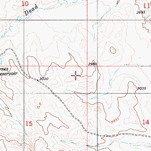 Topographic Map of Jones Dam, MT