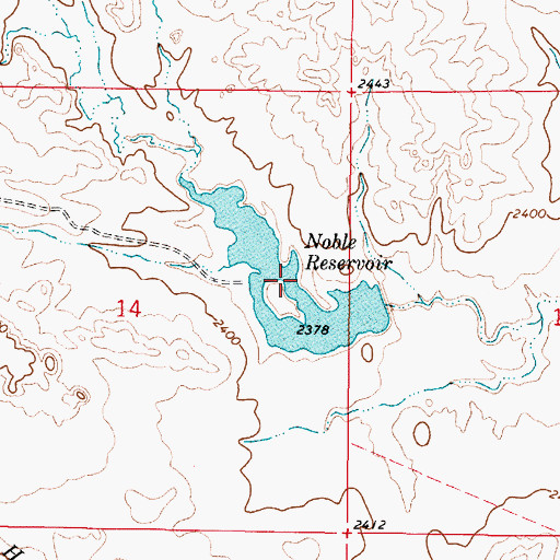 Topographic Map of Noble Reservoir, MT