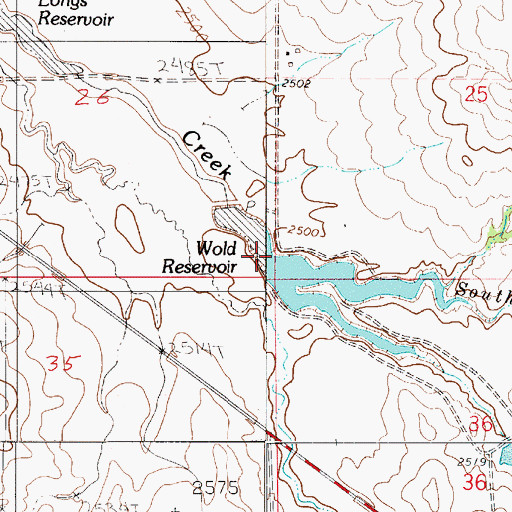 Topographic Map of Wold Dam, MT