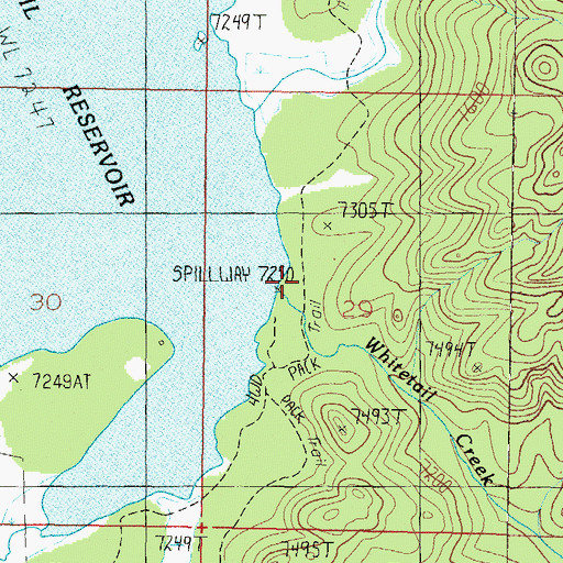 Topographic Map of Whitetail Dam, MT