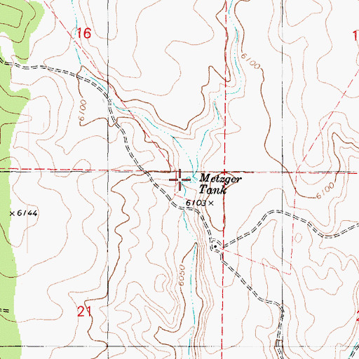 Topographic Map of Metzger Tank, AZ