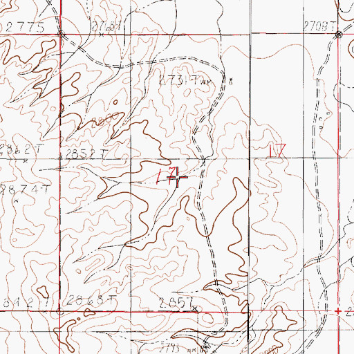 Topographic Map of Tusler Creek Oyargers and Pardies Dam, MT