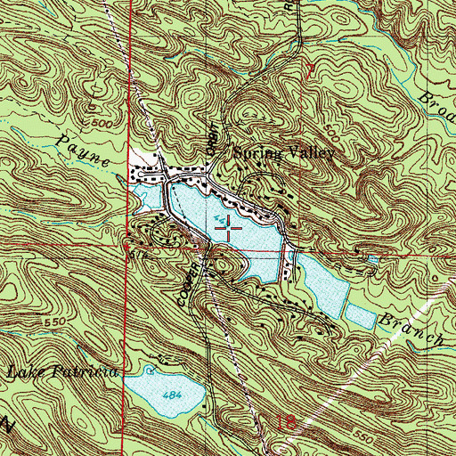 Topographic Map of Spring Valley Lake Number One, AR