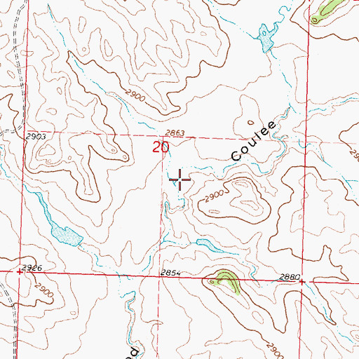 Topographic Map of Wichern CCC Dam, MT