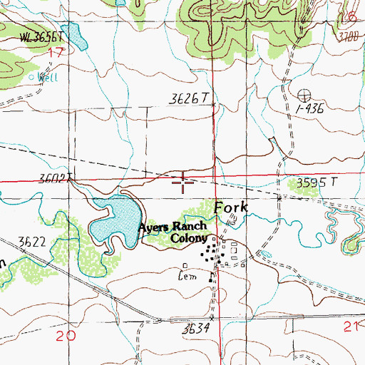 Topographic Map of Irrigation Dam, MT